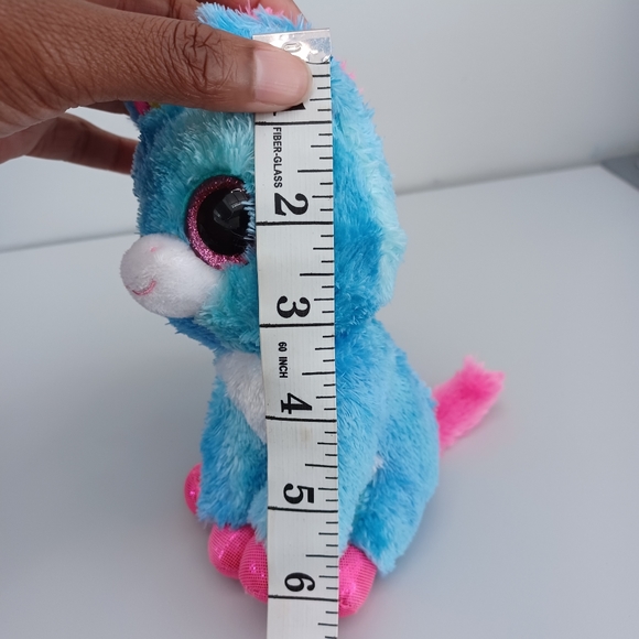 -TY Beanie Boos Stitches The Unicorn Exclusive (Glitter Eyes) Small 6" Toy Plush - Picture 9 of 10
